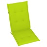 vidaXL Chaise de jardin avec coussins vert vif Bois de teck massif