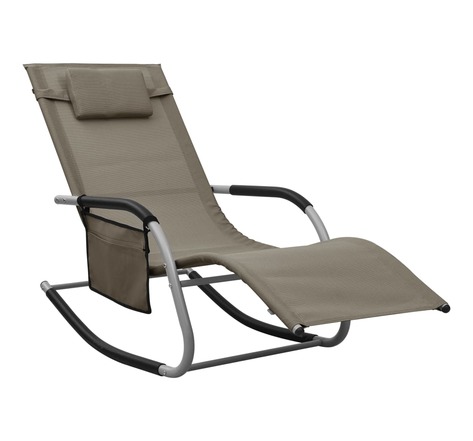 Vidaxl chaise longue textilène taupe et gris