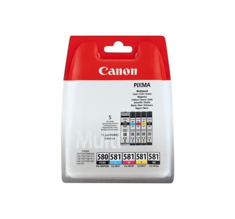 CANON Pack de 5 cartouches PGI-580/CLI-581 PGBK/BK/C/M/Y - Noir + Couleur