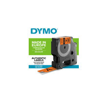 Dymo rhino - etiquettes industrielles vinyle 19mm x 5.5m - noir sur orange