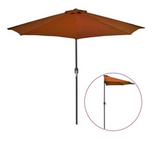 Vidaxl parasol de balcon et mât en aluminium terre cuite 270x144x222cm