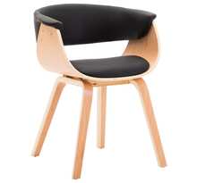 Vidaxl chaise de salle à manger noir bois courbé et similicuir