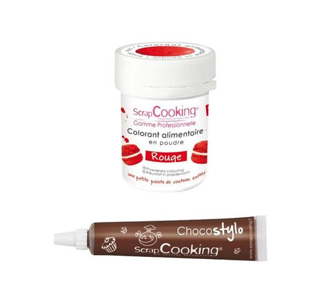 Stylo chocolat + Colorant alimentaire Rouge