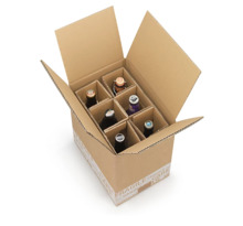 Caisse carton brune d'expédition 12 bouteilles de bière avec croisillons renforcés (colis de 20)