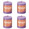 Bolsius Bougies pilier rustiques Shine 4 Pièces 80x68 mm Violet vibrant