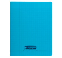 Cahier couverture polypro piqué 17x22cm 96 pages séyès 90 g bleu calligraphe