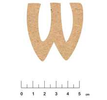 Alphabet en bois mdf adhésif 5 cm lettre w