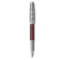 Parker sonnet premium  stylo plume  métal et laque rouge  plume moyenne 18k  coffret cadeau