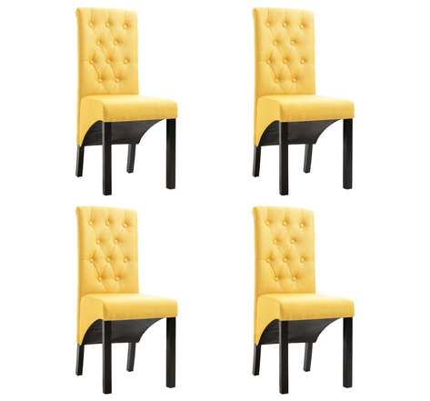 Vidaxl chaises à manger lot de 4 jaune tissu