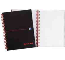 Cahier Black n'Red Spiralé 140 pages ligné 7mm + marge format 14,8x21 cm OXFORD