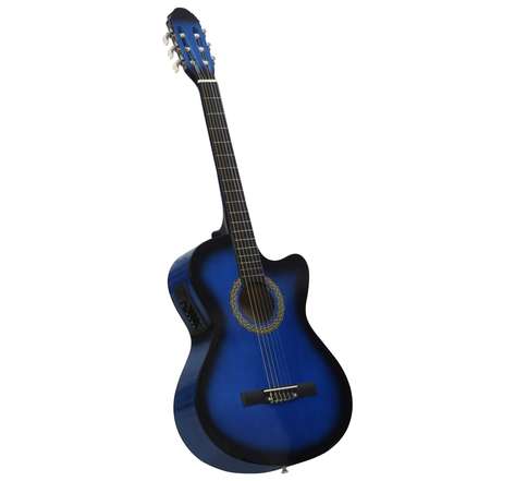 Vidaxl guitare acoustique pan coupé western et égaliseur 6 cordes bleu