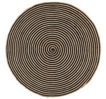 vidaXL Tapis fait à la main Jute avec design de spirale Noir 120 cm