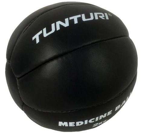 TUNTURI Balle de médecine / Ballon médicinal / Medicine ball en cuir 1kg noir
