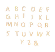 Alphabet en bois lettres majuscules (13 mm) plateau