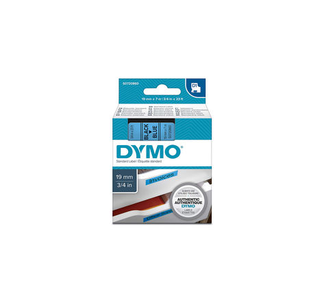 Dymo labelmanager cassette ruban d1 19mm x 7m noir/bleu (compatible avec les labelmanager et les labelwriter duo)