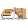 Caisse carton à hauteur variable et montage instantané simple cannelure RAJA 21,5x15,5x4/11 cm (colis de 25)