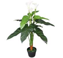vidaXL Plante artificielle avec pot Lis Calla 85 cm Blanc