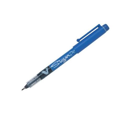 Stylo feutre V Sign Pen Pte moyenne 0,6 mm Bleu PILOT