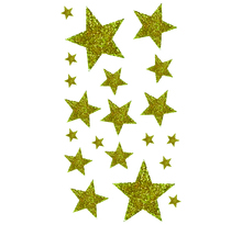 Stickers étoile Doré pailleté 1 à 5 cm 20 pièces - MegaCrea DIY
