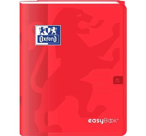 OXFORD Cahier Easybook agrafé - 17 x 22 cm - 96p seyes - 90g - Rouge