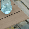 Ensemble bistro de jardin 3 pièces pliables design contemporain table carrée et 2 chaises à lattes métal époxy pe aspect bois