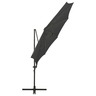 Vidaxl parasol déporté avec mât et lumières led anthracite 300 cm