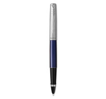 PARKER Jotter stylo roller, bleu royal, attributs chromés, Recharge noire pointe fine, Coffret cadeau