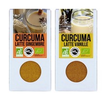 Duo de latte - curcuma-gingembre & curcuma-vanille