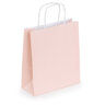 Mini sac kraft rose à poignées torsadées 18 x 22 x 8 cm (lot de 50)