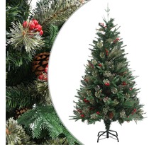 vidaXL Sapin de Noël avec pommes de pin Vert 150 cm PVC et PE