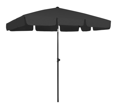 vidaXL Parasol de plage noir 200x125 cm