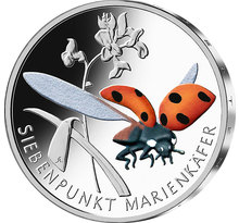 Pièce de monnaie en Cupronickel 5 Euro g 9 68 Millésime 2023 Wonderful world of insects SEVEN SPOT LADYBUG