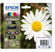 EPSON M-PACK 4-COL 18XL CLARIA HOME INK 18XL cartouche encre noir et tricolore haute capacite 31.3ml 1-pack RF-AM blister