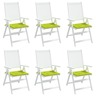 vidaXL Coussins de chaise de jardin 6 Pièces vert vif 50x50x3 cm