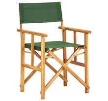 Vidaxl chaise de metteur en scène bois massif d'acacia vert