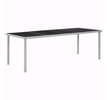 vidaXL Table de jardin Noir 220x90x74 5 cm Acier