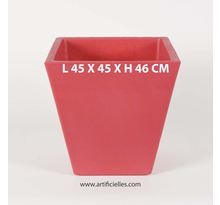 Bac lea fuschia l 45 x h 46 cm cubique évasé intérieur / extérieur - dimhaut: h 46 cm - couleur: rose fushia