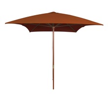 Vidaxl parasol d'extérieur avec mât en bois terre cuite 200x300 cm