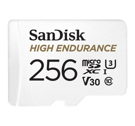 Sandisk sandisk high endurance microsdxc uhs-i u3 v30 256 go + adaptateur sd