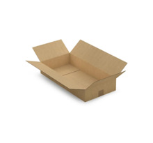 Caisse carton plate brune simple cannelure raja 60x30x10 cm (lot de 20)