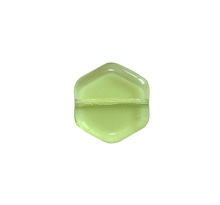 DIY - 10 Perles Vintage en Verre Hexagone 16 x 15mm  - Peridot