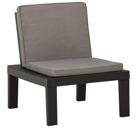 Vidaxl chaise de salon de jardin avec coussin plastique gris