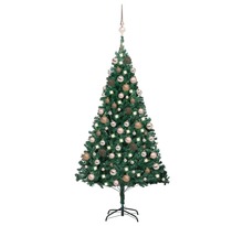 Vidaxl arbre de noël artificiel avec led et boules vert 120 cm pvc
