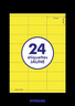 20 planches a4 - 24 étiquettes 70 mm x 35 mm autocollantes jaune par planche pour tous types imprimantes - jet d'encre/laser/photocopieuse