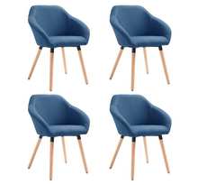 Vidaxl chaises à manger lot de 4 bleu tissu