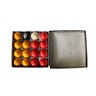 Set de 16 boules de billard anglais en résine 2" (50 8mm) 7 boules jaunes  7 boules rouges  1 blanche et 1 noire