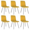 Vidaxl chaises de salle à manger 6 pcs jaune velours