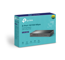 TPLINK TL-SF1008LP 8P Switch 4P PoE TL-SF1008LP 8-Port 10/100 Mbps Desktop Switch with 4-Port PoE 41W PoE budget