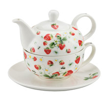 Fraises - Théière Tea for One en porcelaine fine
