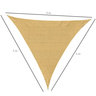 Voile d'ombrage triangulaire grande taille 5 x 5 x 5 m polyéthylène haute densité résistant aux UV sable